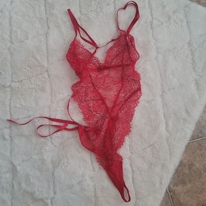 Victoria's secret medium red lace lingerie